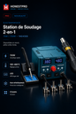Station de Soudage 2-en-1 Air Chaud + Fer 75W/750W HONESTPRO YAE4300