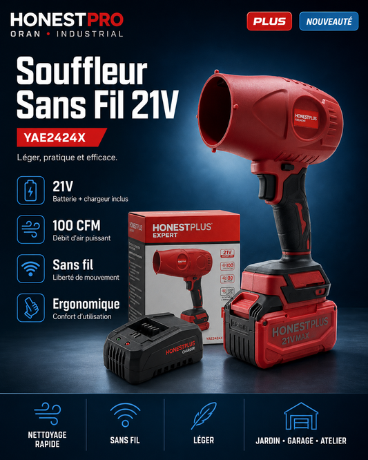 Souffleur sans fil 21V 100 CFM HONESTPLUS YAE2424X