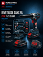 Riveteuse sans fil Brushless 21V HONESTPRO YAE2667