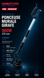 Ponceuse murale girafe 900W 215 mm HONESTPRO YAE2804