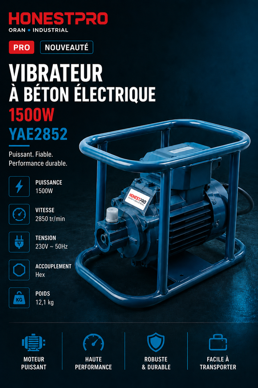 Vibreur à béton électrique 1500W HONESTPRO YAE2852